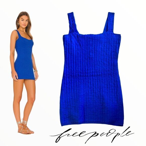 FREE PEOPLE | Blue | SHORT N SWEET SWEATER MINIDRESS - Picture 1 of 9